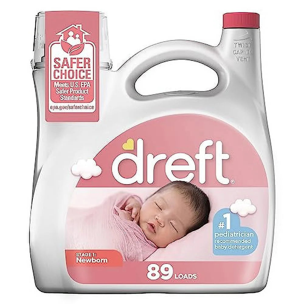 Dreft Stage 1: Newborn Baby Liquid Laundry Detergent, 89 Loads 128 Fl Oz, 1 Choice Of Pediatricians